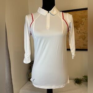 Golf Polo Swing Dish white 3/4 sleeve